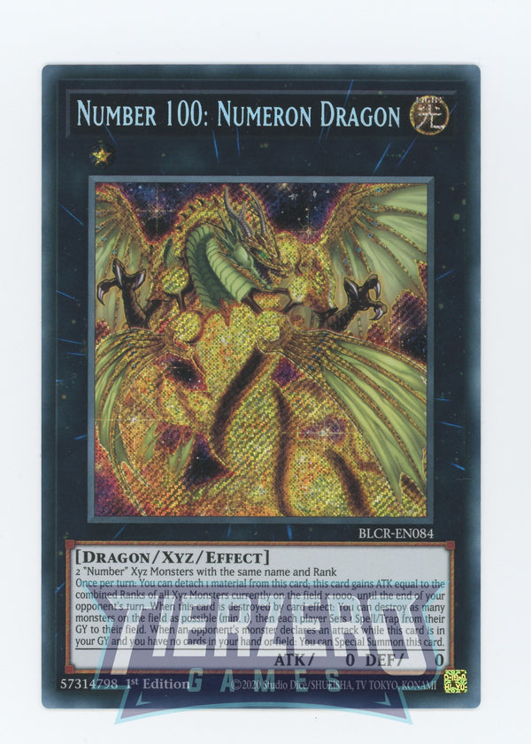 BLCR-EN084 - Number 100: Numeron Dragon - Secret Rare - Effect Xyz Monster - Battles of Legend Crystal Revenge