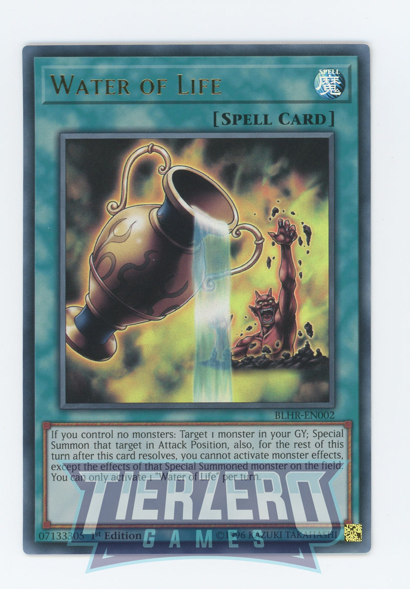 Yugioh BLHR-EN002 - Water of Life - Ultra Rare - Normal Spell - 1st Edition - Battles of Legend Heros Revenge