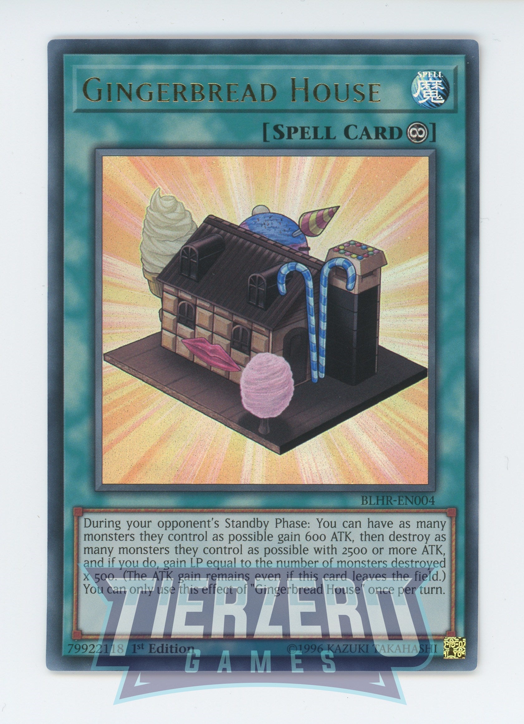 Yugioh BLHR-EN004 - Gingerbread House - Ultra Rare - Continuous Spell - 1st Edition - Battles of Legend Heros Revenge