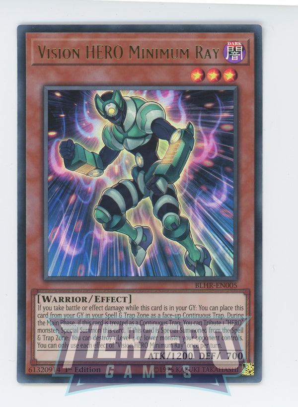 Yugioh BLHR-EN005 - Vision HERO Minimum Ray - Ultra Rare - Effect Monster - 1st Edition - Battles of Legend Heros Revenge