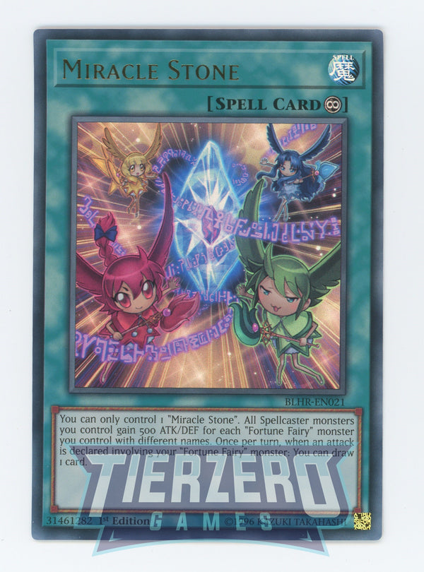 Yugioh BLHR-EN021 - Miracle Stone - Ultra Rare - Continuous Spell - 1st Edition - Battles of Legend Heros Revenge