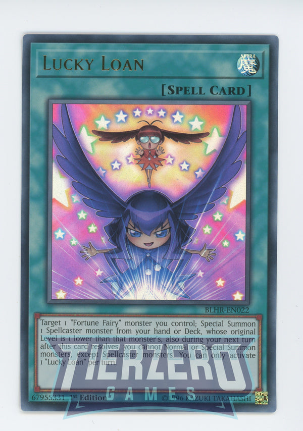 Yugioh BLHR-EN022 - Lucky Loan - Ultra Rare - Normal Spell - 1st Edition - Battles of Legend Heros Revenge