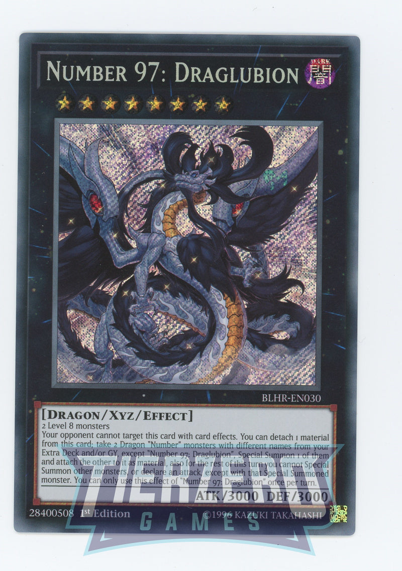 Yugioh BLHR-EN030 - Number 97: Draglubion - Secret Rare - Effect Xyz Monster - 1st Edition - Battles of Legend Heros Revenge