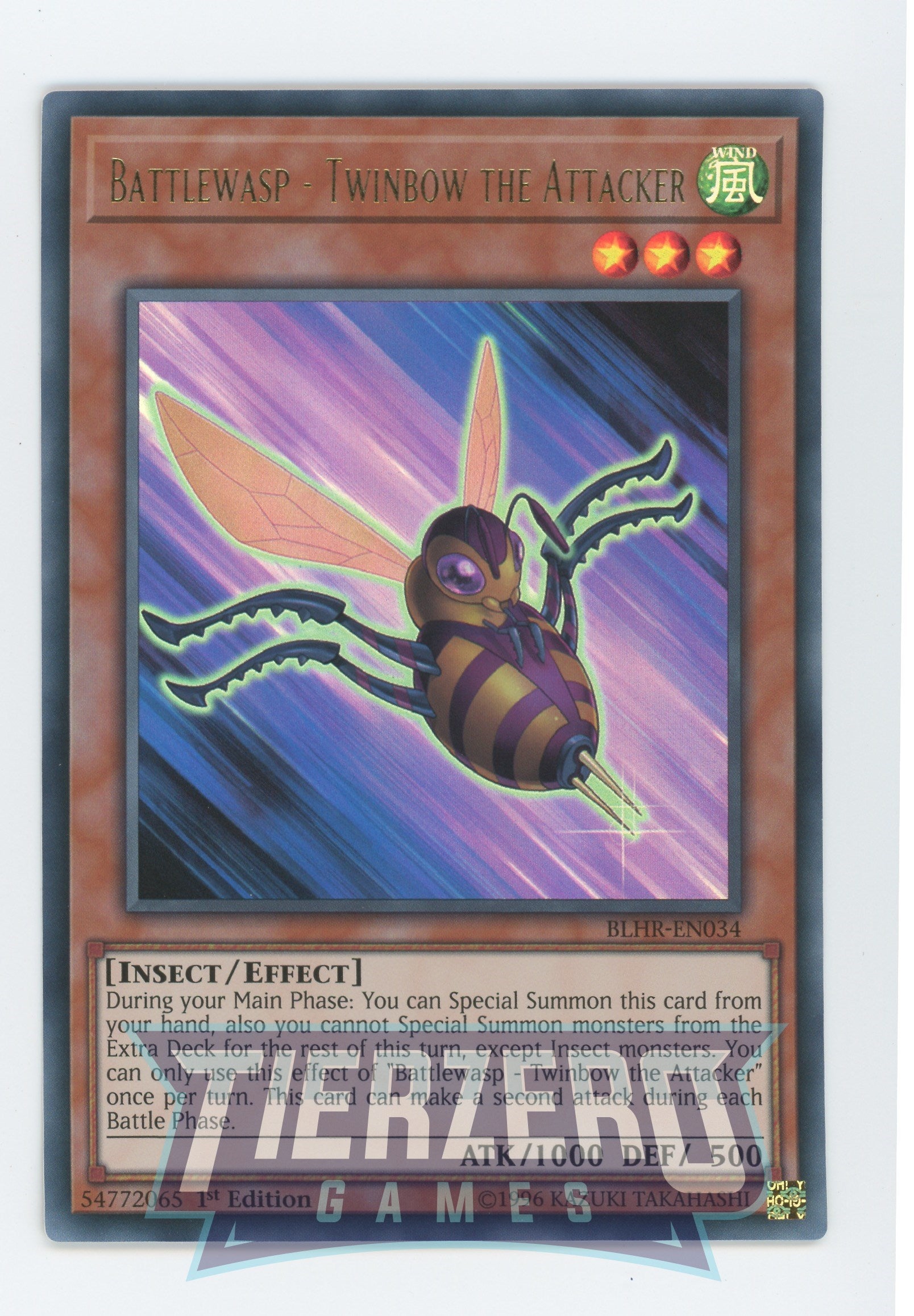 Yugioh BLHR-EN034 - Battlewasp - Twinbow the Attacker - Ultra Rare - Effect Monster - 1st Edition - Battles of Legend Heros Revenge