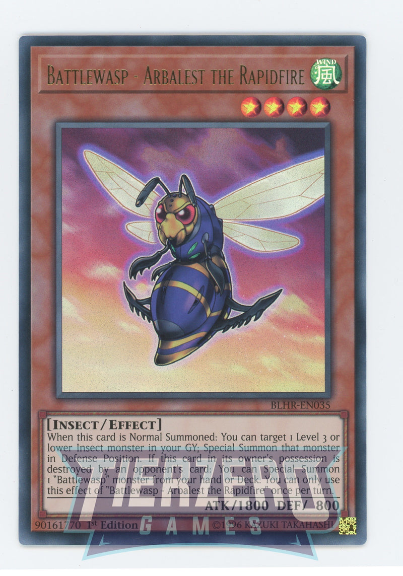 Yugioh BLHR-EN035 - Battlewasp - Arbalest the Rapidfire - Ultra Rare - Effect Monster - 1st Edition - Battles of Legend Heros Revenge