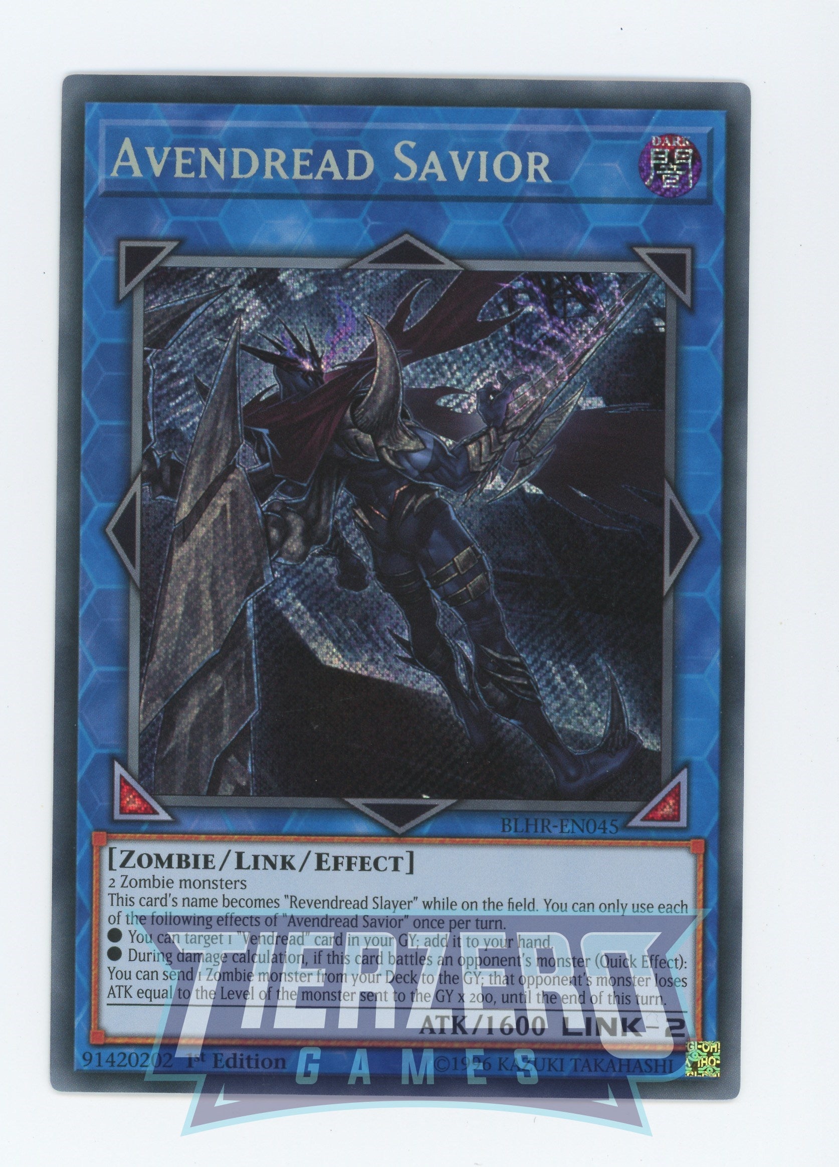 Yugioh BLHR-EN045 - Avendread Savior - Secret Rare - Effect Link Monster - 1st Edition - Battles of Legend Heros Revenge