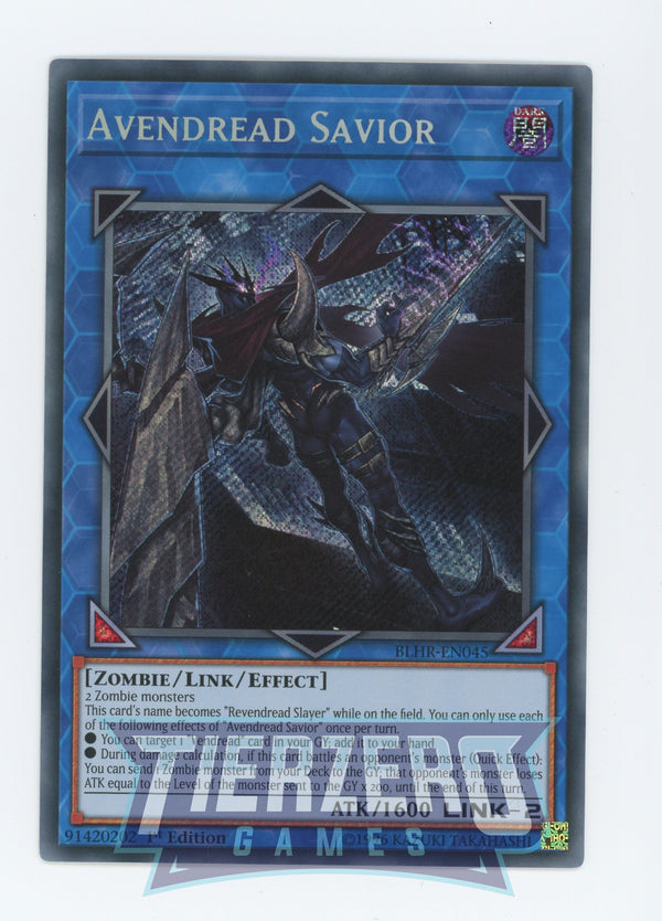 Yugioh BLHR-EN045 - Avendread Savior - Secret Rare - Effect Link Monster - 1st Edition - Battles of Legend Heros Revenge