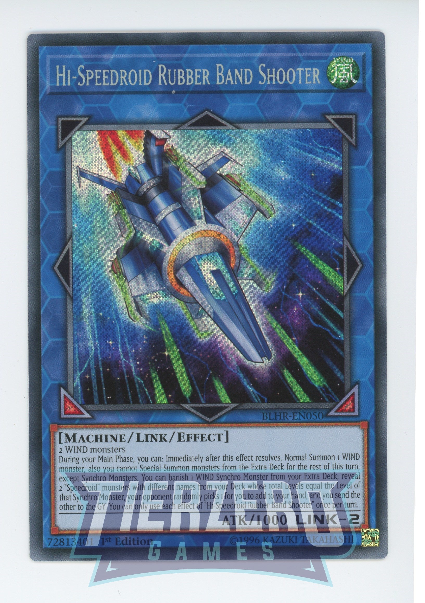 Yugioh BLHR-EN050 - Hi-Speedroid Rubber Band Shooter - Secret Rare - Effect Link Monster - 1st Edition - Battles of Legend Heros Revenge