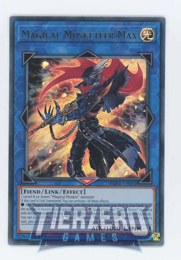 Yugioh BLHR-EN052 - Magical Musketeer Max - Ultra Rare - Effect Link Monster - 1st Edition - Battles of Legend Heros Revenge