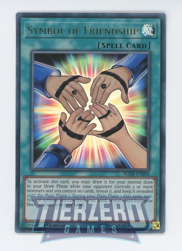 Yugioh BLHR-EN058 - Symbol of Friendship - Ultra Rare - Normal Spell - 1st Edition - Battles of Legend Heros Revenge