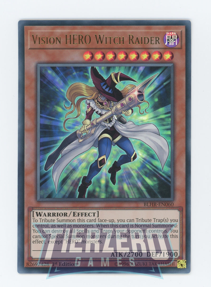 Yugioh BLHR-EN060 - Vision HERO Witch Raider - Ultra Rare - Effect Monster - 1st Edition - Battles of Legend Heros Revenge