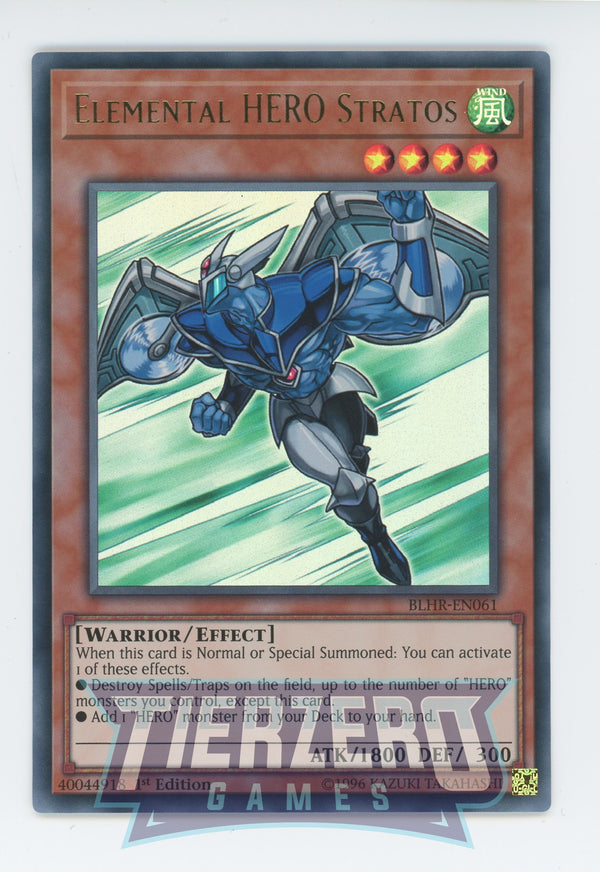 Yugioh BLHR-EN061 - Elemental HERO Stratos - Ultra Rare - Effect Monster - 1st Edition - Battles of Legend Heros Revenge