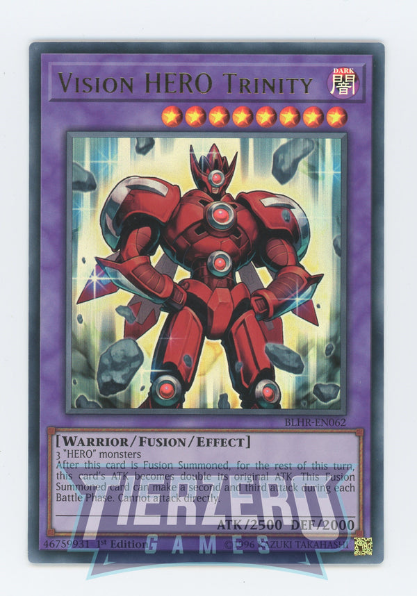 Yugioh BLHR-EN062 - Vision HERO Trinity - Ultra Rare - Effect Fusion Monster - 1st Edition - Battles of Legend Heros Revenge