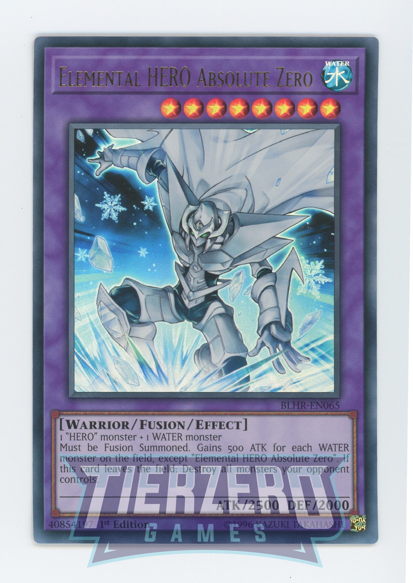 Yugioh BLHR-EN065 - Elemental HERO Absolute Zero - Ultra Rare - Effect Fusion Monster - 1st Edition - Battles of Legend Heros Revenge