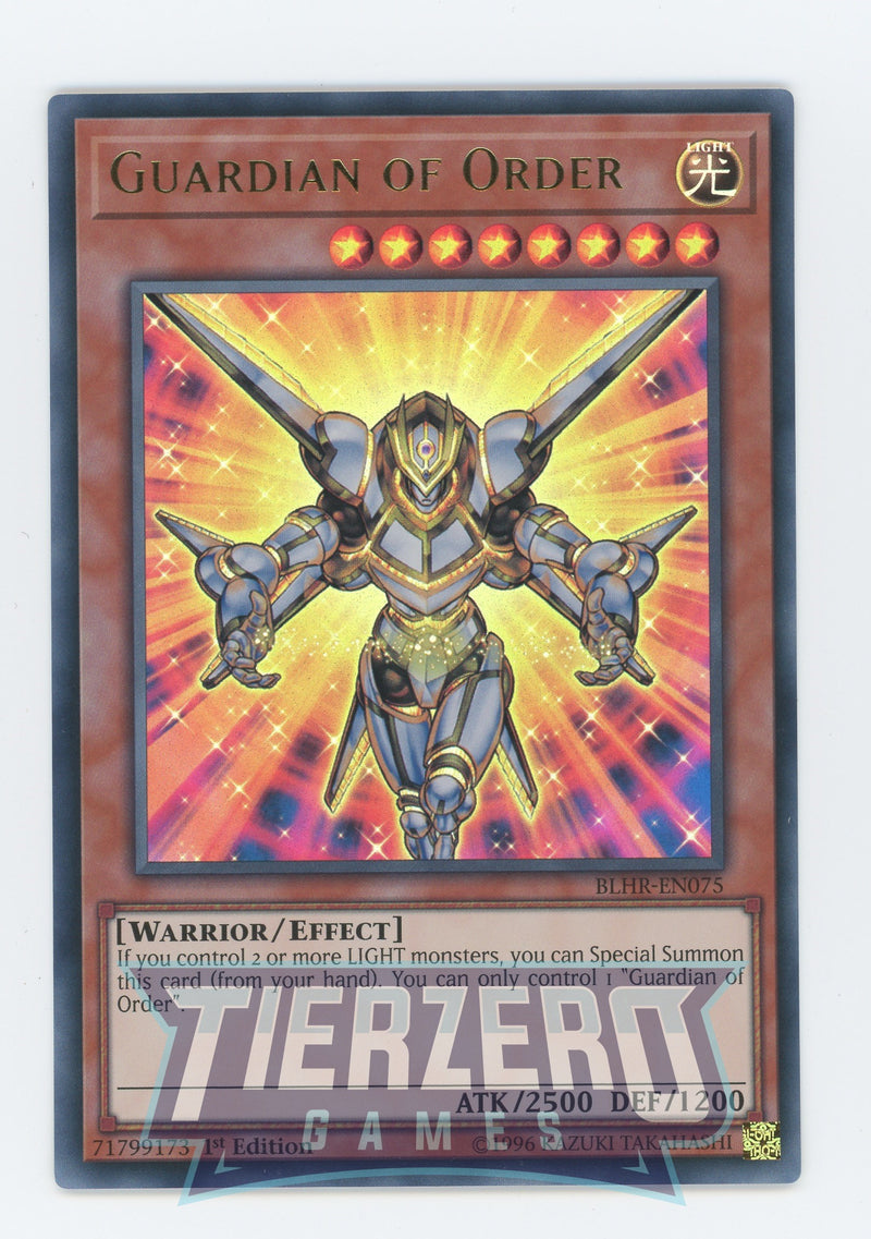 Yugioh BLHR-EN075 - Guardian of Order - Ultra Rare - Effect Monster - 1st Edition - Battles of Legend Heros Revenge