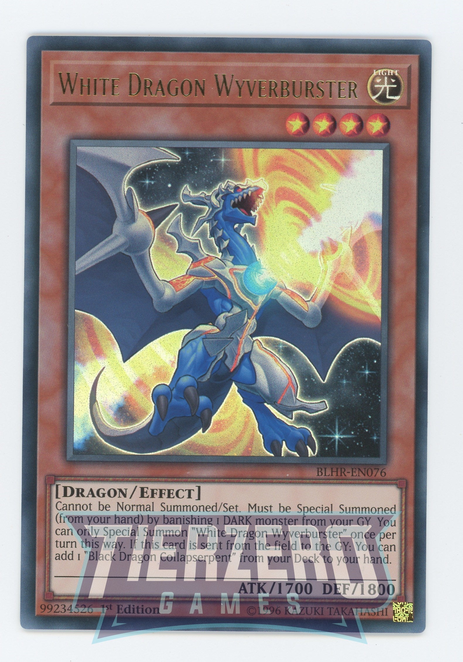 Yugioh BLHR-EN076 - White Dragon Wyverburster - Ultra Rare - Effect Monster - 1st Edition - Battles of Legend Heros Revenge