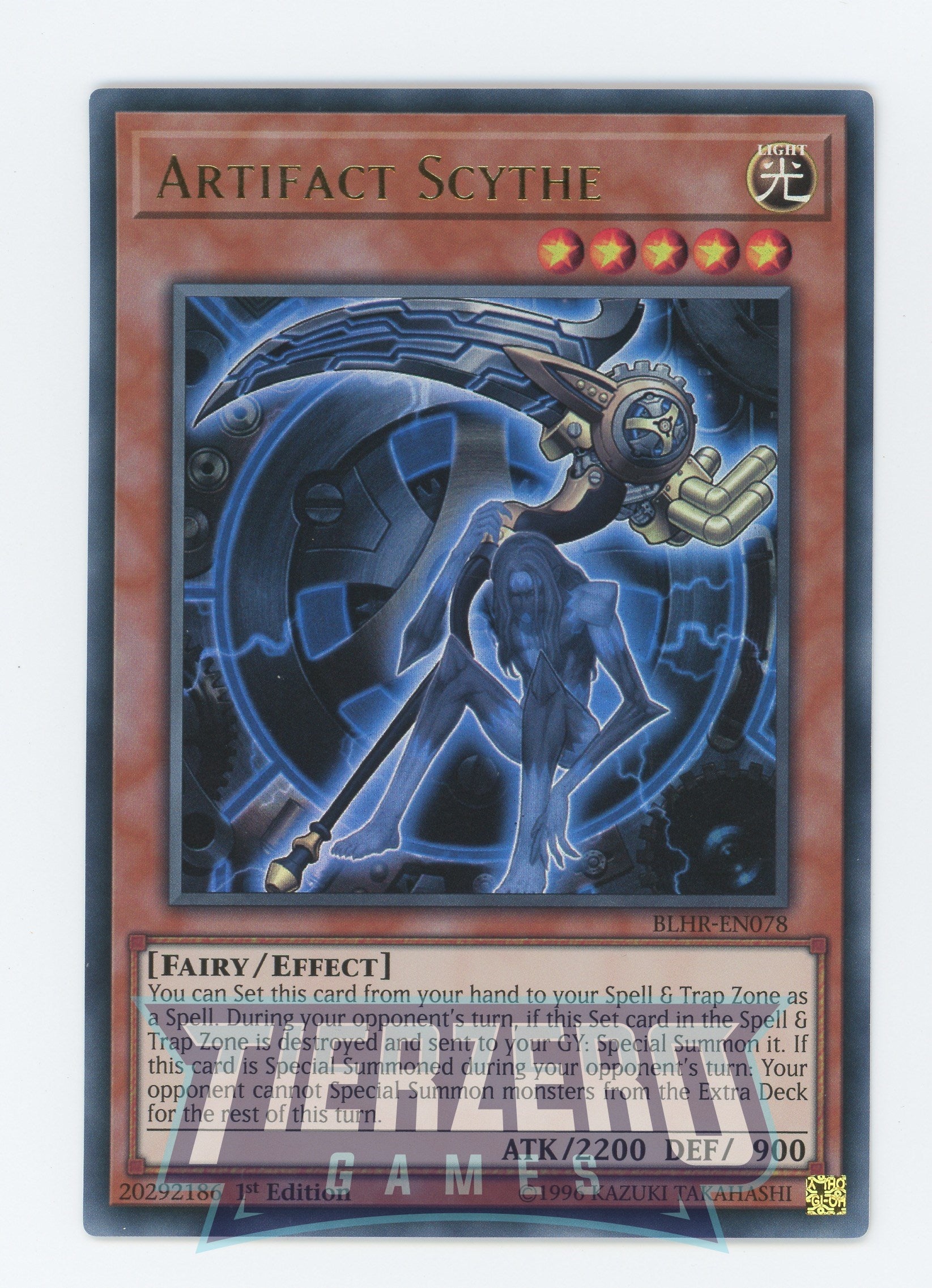 Yugioh BLHR-EN078 - Artifact Scythe - Ultra Rare - Effect Monster - 1st Edition - Battles of Legend Heros Revenge