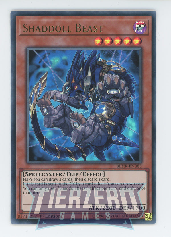 Yugioh BLHR-EN083 - Shaddoll Beast - Ultra Rare - Flip monster - 1st Edition - Battles of Legend Heros Revenge