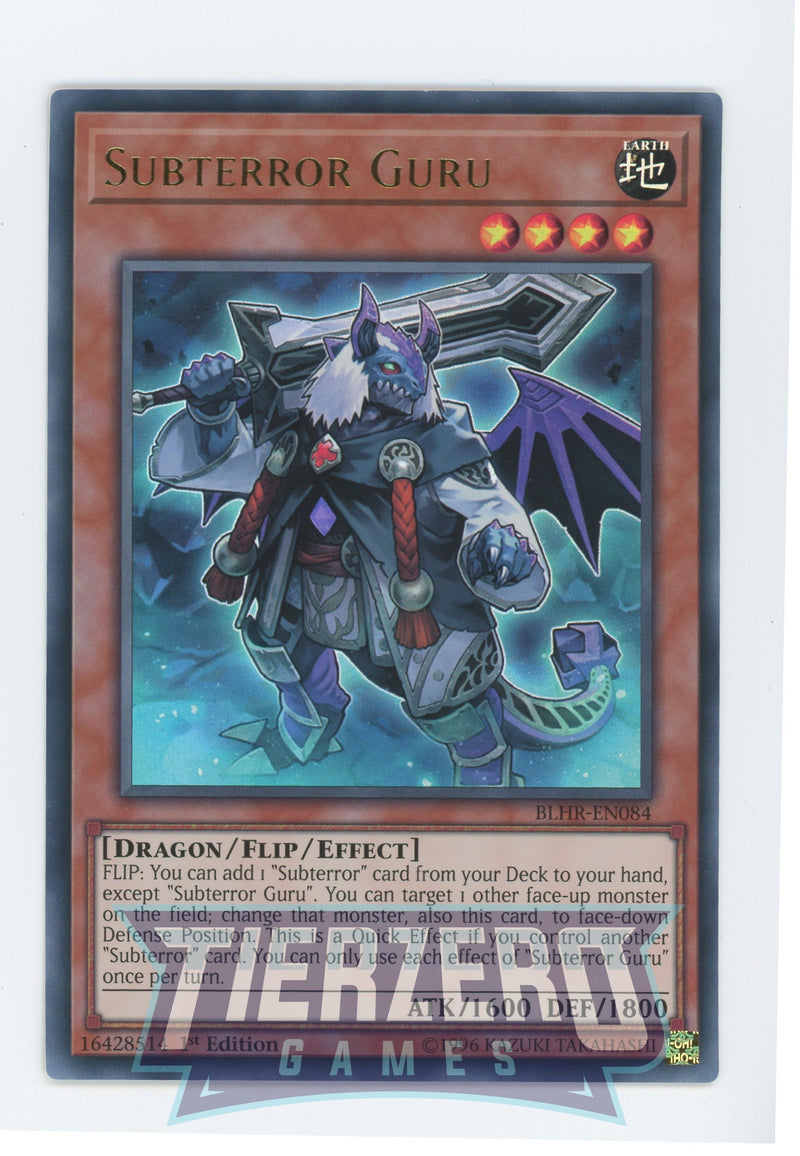 Yugioh BLHR-EN084 - Subterror Guru - Ultra Rare - Flip monster - 1st Edition - Battles of Legend Heros Revenge