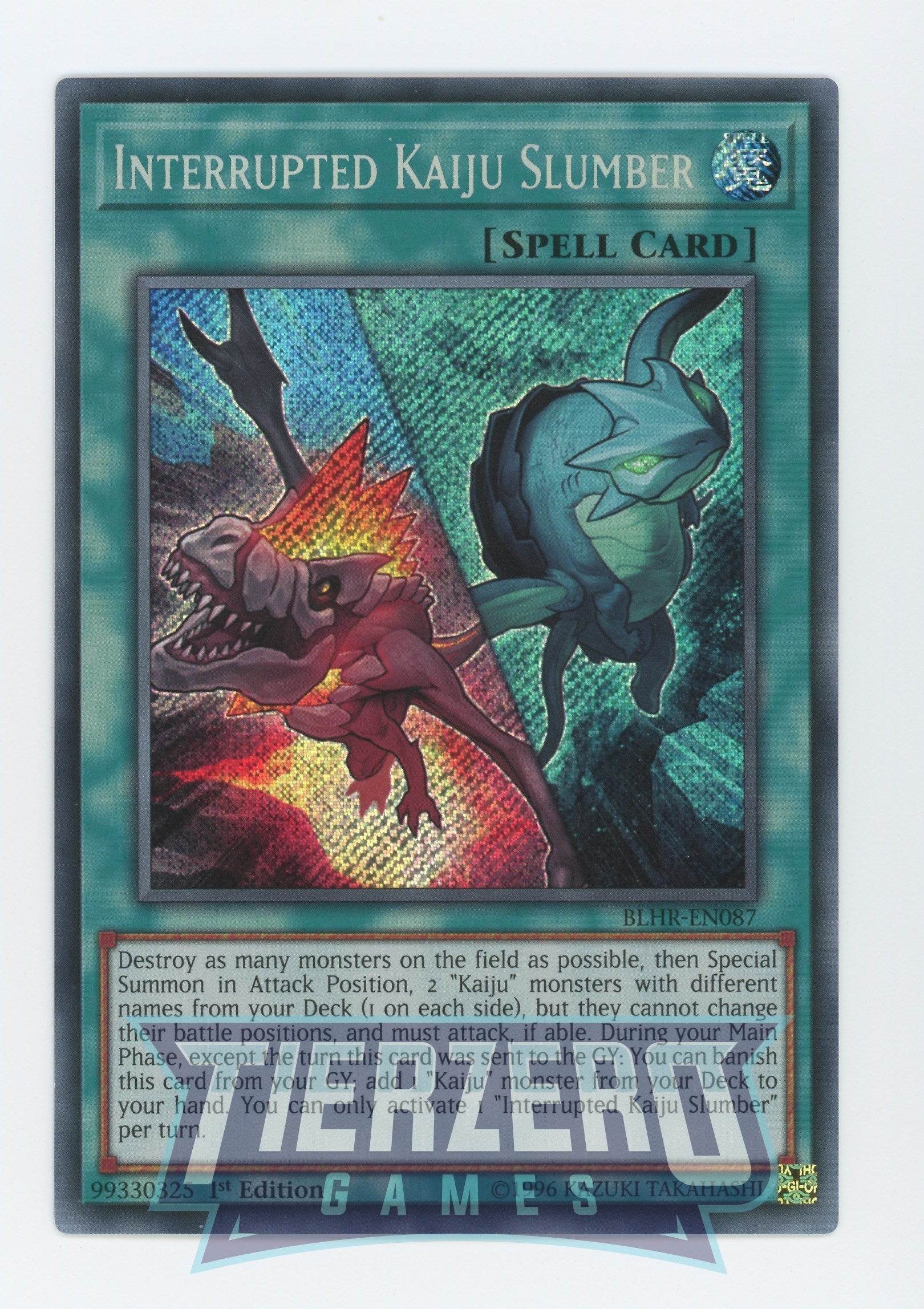 Yugioh BLHR-EN087 - Interrupted Kaiju Slumber - Secret Rare - Normal Spell - 1st Edition - Battles of Legend Heros Revenge