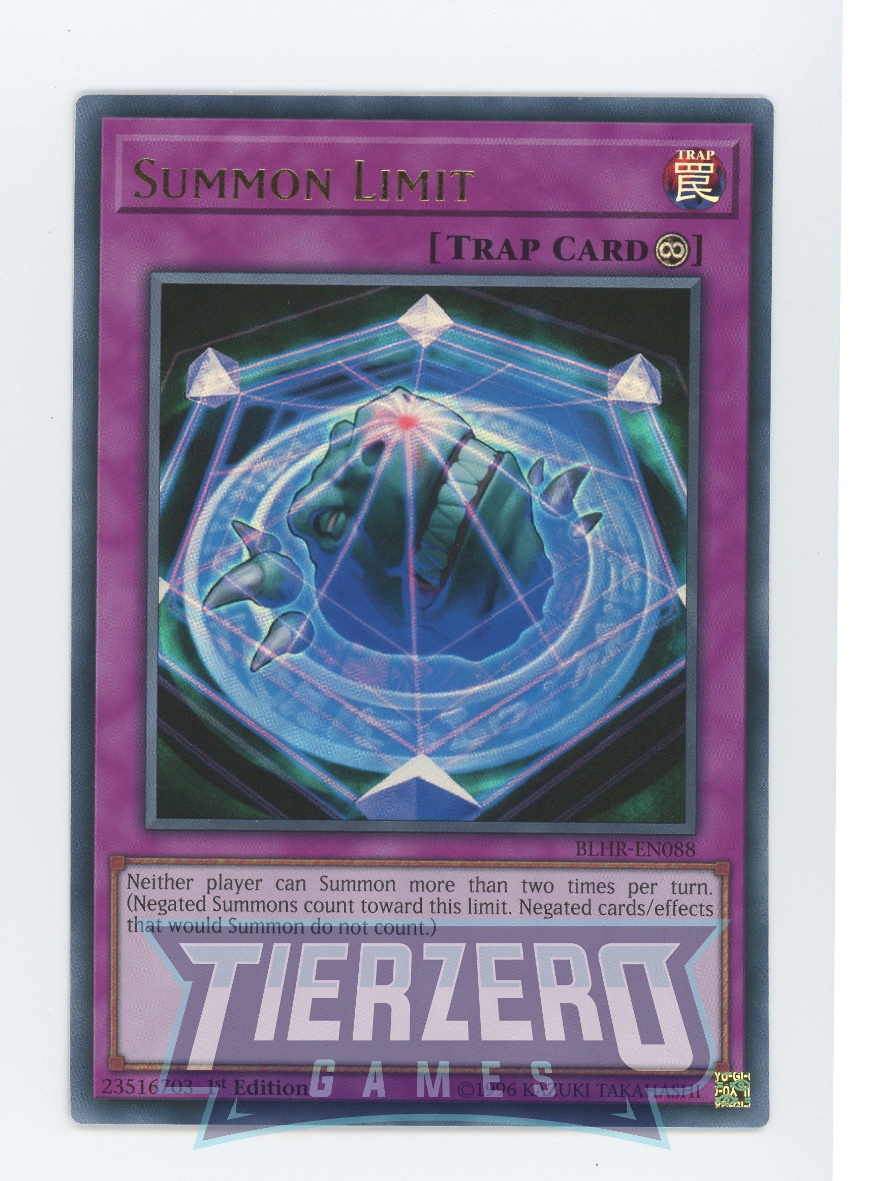 Yugioh BLHR-EN088 - Summon Limit - Ultra Rare - Continuous Trap - 1st Edition - Battles of Legend Heros Revenge