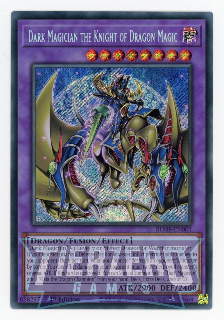 BLMR-EN001 - Dark Magician the Knight of Dragon Magic - Secret Rare - Effect Fusion Monster - Battles of Legend Monstrous Revenge