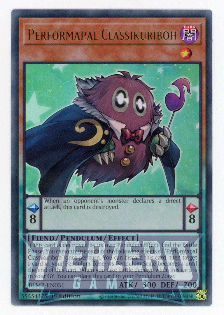 BLMR-EN031 - Performapal Classikuriboh - Ultra Rare - Effect Pendulum Monster - Battles of Legend Monstrous Revenge