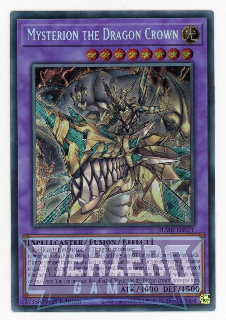 BLMR-EN071 - Mysterion the Dragon Crown - Secret Rare - Effect Fusion Monster - Battles of Legend Monstrous Revenge