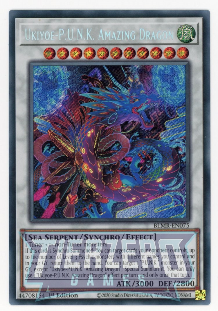 BLMR-EN075 - Ukiyoe-P.U.N.K. Amazing Dragon - Secret Rare - Effect Synchro Monster - Battles of Legend Monstrous Revenge