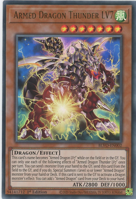 BLVO-EN002 - Armed Dragon Thunder LV7 - Ultra Rare - Effect Monster - Blazing Vortex