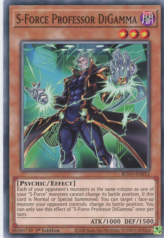 BLVO-EN012 - S-Force Professor DiGamma - Common - Effect Monster - Blazing Vortex