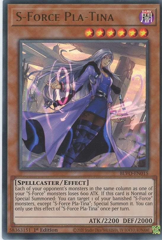 BLVO-EN015 - S-Force Pla-Tina - Ultra Rare - Effect Monster - Blazing Vortex