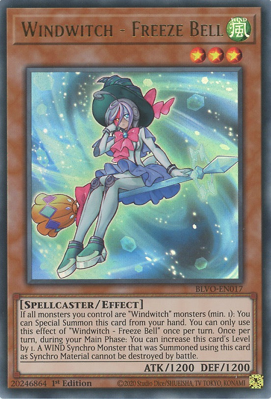 BLVO-EN017 - Windwitch - Freeze Bell - Ultra Rare - Effect Monster - Blazing Vortex