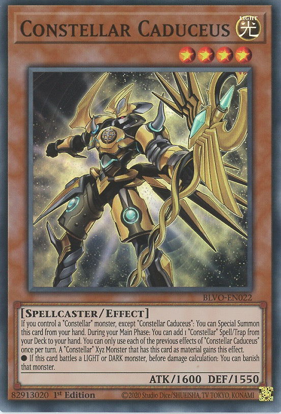 BLVO-EN022 - Constellar Caduceus - Super Rare - Effect Monster - Blazing Vortex