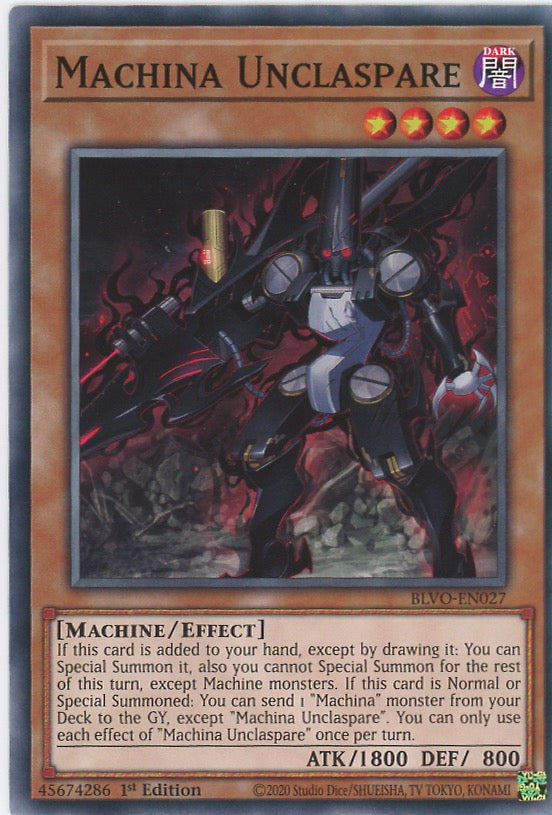 BLVO-EN027 - Machina Unclaspare - Common - Effect Monster - Blazing Vortex