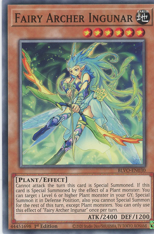 BLVO-EN030 - Fairy Archer Ingunar - Common - Effect Monster - Blazing Vortex