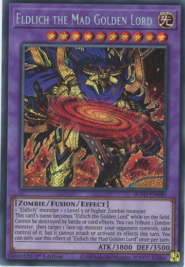 BLVO-EN040 - Eldlich the Mad Golden Lord - Secret Rare - Blazing Vortex