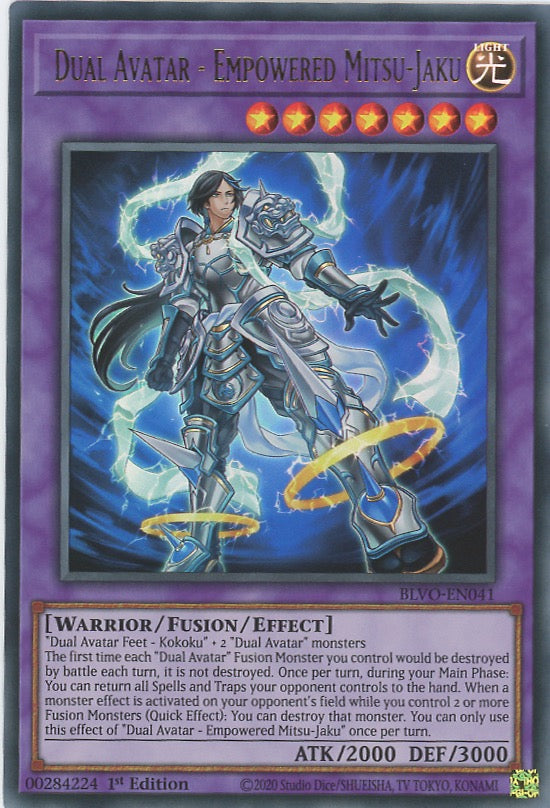BLVO-EN041 - Dual Avatar - Empowered Mitsu-Jaku Ultra Rare - Effect Fusion Monster - Blazing Vortex