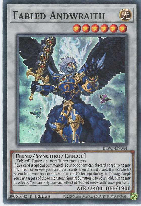 BLVO-EN044 - Fabled Andwraith - Super Rare - Effect Synchro Monster - Blazing Vortex