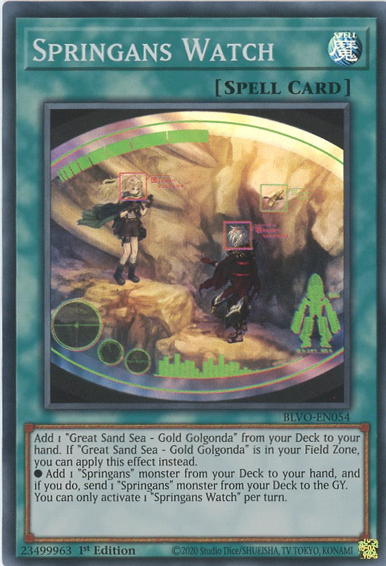 BLVO-EN054 - Springans Watch - Super Rare - Normal Spell - Blazing Vortex