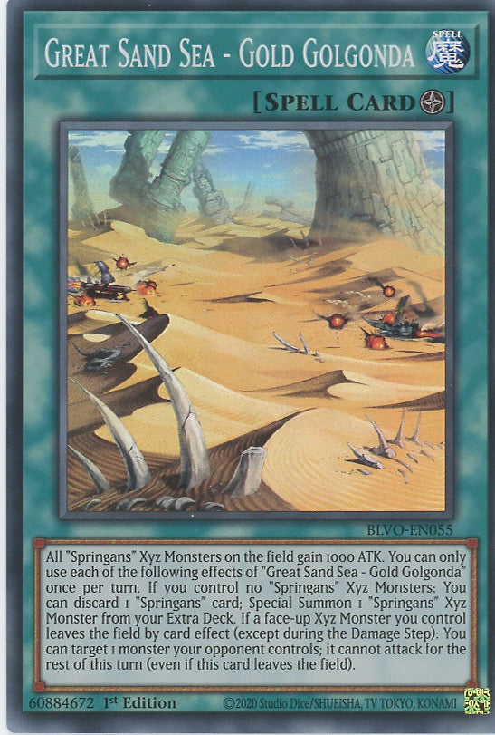 BLVO-EN055 - Great Sand Sea - Gold Golgonda - Super Rare - Field Spell - Blazing Vortex