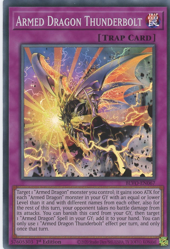 BLVO-EN067 - Armed Dragon Thunderbolt - Super Rare - Normal Trap - Blazing Vortex