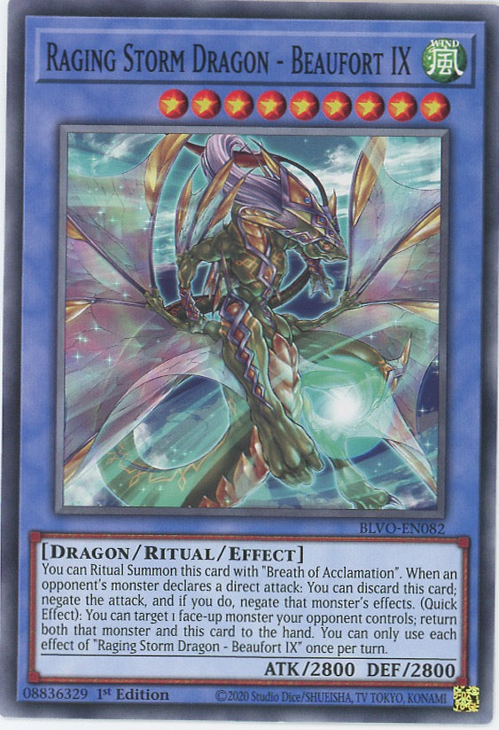 BLVO-EN082 - Raging Storm Dragon - Beaufort IX? - Common - Effect Ritual Monster - Blazing Vortex