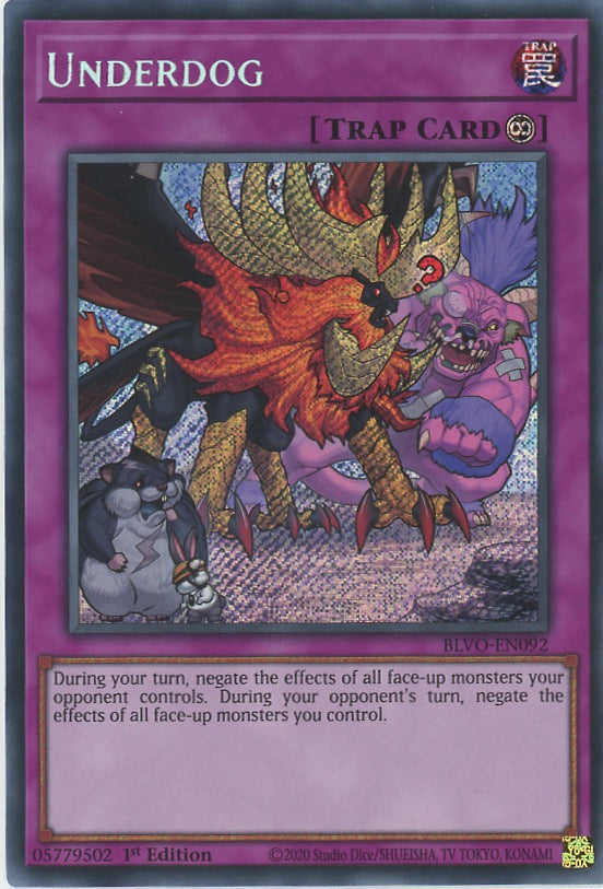 BLVO-EN092 - Underdog - Secret Rare - Continuous Trap - Blazing Vortex