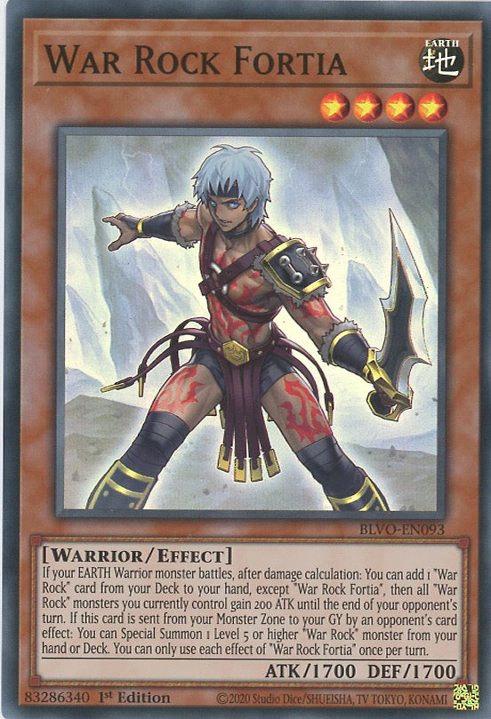 BLVO-EN093 - War Rock Fortia - Super Rare - Effect Monster - Blazing Vortex