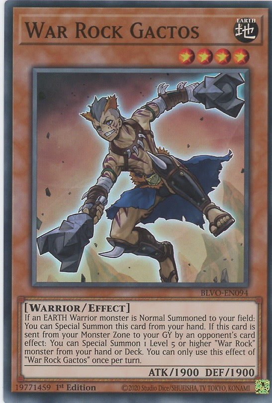 BLVO-EN094 - War Rock Gactos - Super Rare - Effect Monster - Blazing Vortex