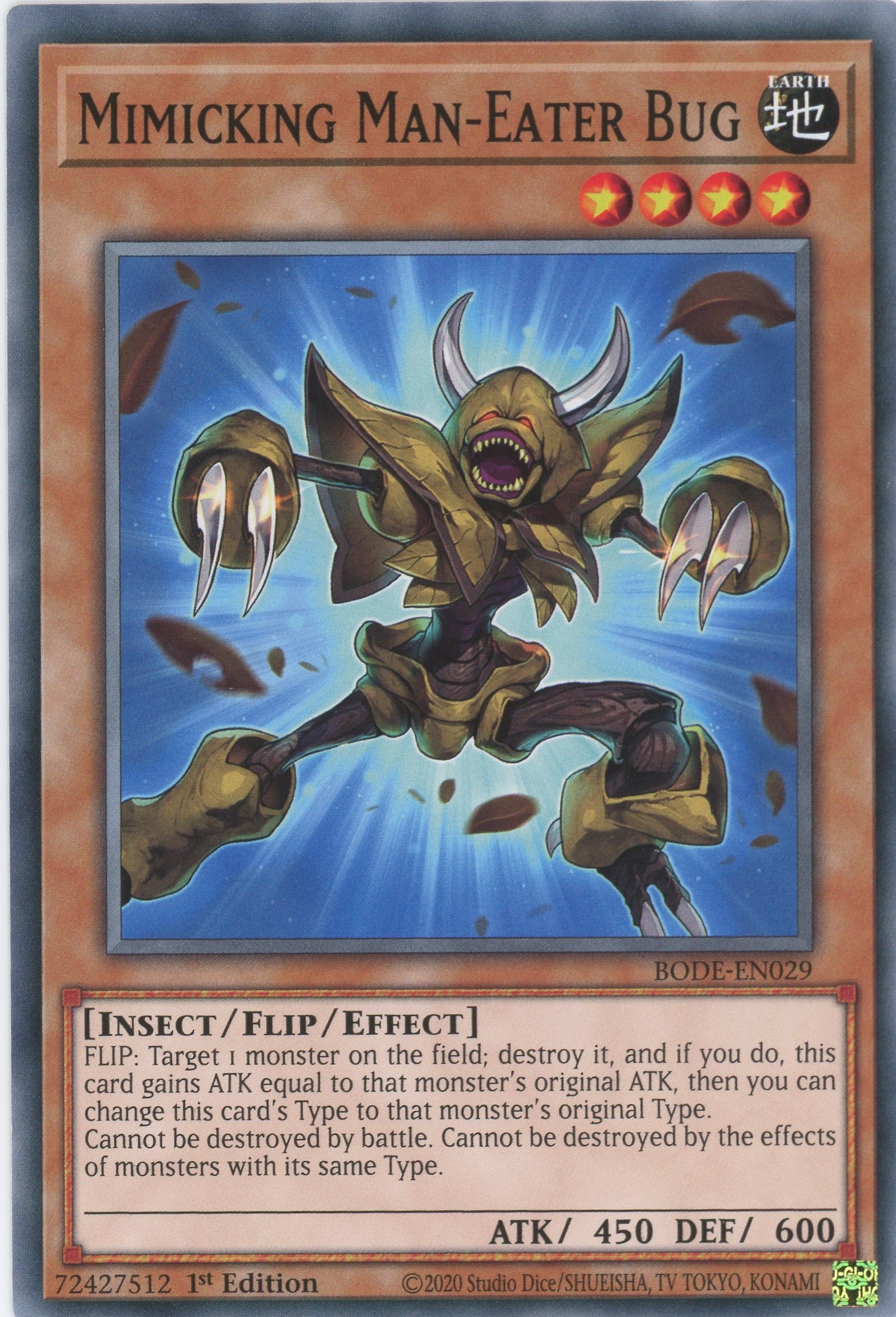 BODE-EN029 - Mimicking Man-Eater Bug - Common - Flip monster - Burst of Destiny