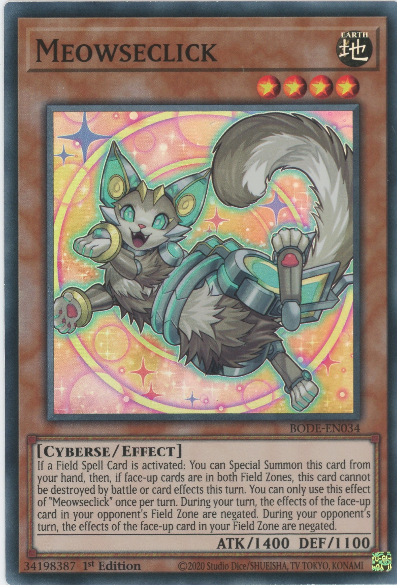 BODE-EN034 - Meowseclick - Super Rare - Effect Monster - Burst of Destiny