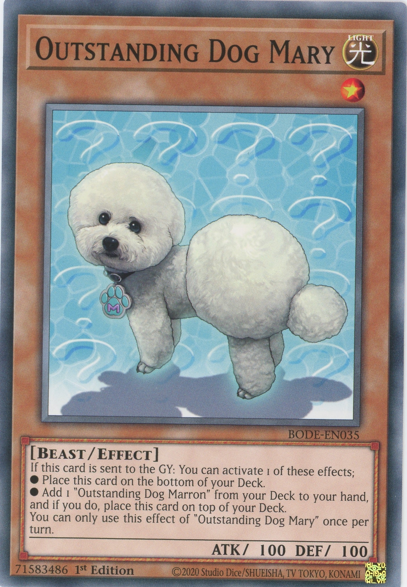 BODE-EN035 - Outstanding Dog Mary - Common - Effect Monster - Burst of Destiny