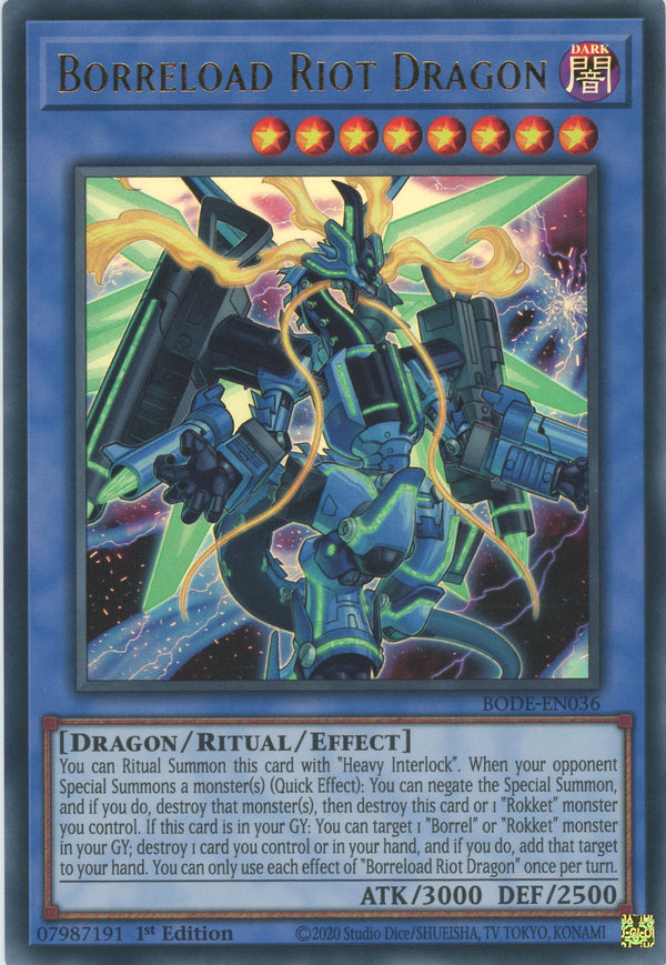 BODE-EN036 - Borreload Riot Dragon - Ultra Rare - Effect Ritual Monster - Burst of Destiny
